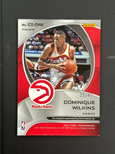 2020 Panini Spectra Icons Dominique Wilkins Auto 15/49#AN - Picture 2 of 2