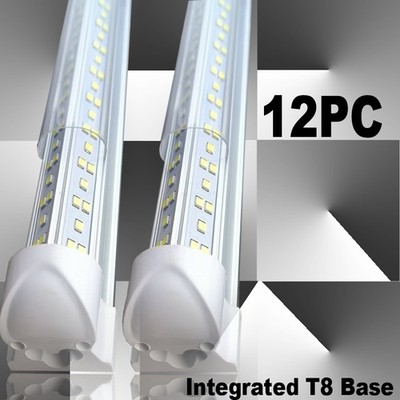 8FT LED Shop Light,144w 18000LM 6500K,Clear Cover Linkable LED Lights 12/48 PACK