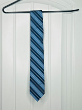 Brooks Brothers Red Fleece Dark Blue/Light Blue/White Striped Designer Silk Tie