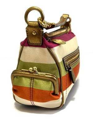 MINT Coach Y2K Ltd Ed Multicolor Legacy Kisslock Pouch Tote Bag