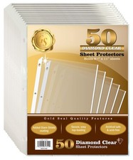 GOLD SEAL 50 Count Diamond Clear Sheet Protectors, Anti Letter Size,