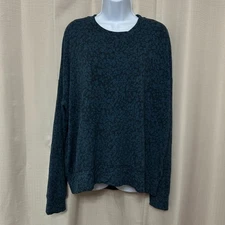 Sundry Long Sleeve Pullover Sweatshirt Women's Size 3 / Large Dark Teal Print