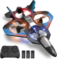 RC Planes Remote Control Airplanes Drones for Kids Adults,Black,3Batteries
