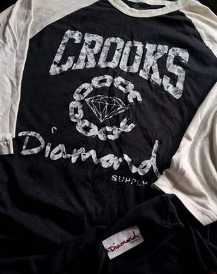 HTF RARE Diamond Supply X Crooks & Castles Collab Henley Shirt Size M 
