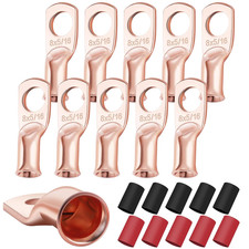 XHF10PCS 8 AWG-5/16 Heavy Duty Battery Lugs with 3:1 Heat Shrink Tubing Ul Liste