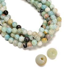 2.0mm Hole Multi-Color Amazonite Smooth Round Beads 6mm 8mm 10mm 12mm 15" strand