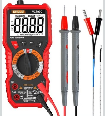 CRULO VC890C Digital Multimeter 4000 Counts TRMS Measure DC/AC Voltage LIVE NCV