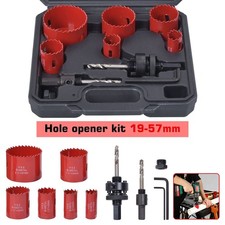 11pc HSS Bi-Metal Hole Saw Set Cutters Steel Metal Aluminium Wood PVC 19mm –57mm