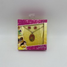 Disney Princess Belle Pendant And Earring Set