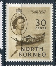 NORTH BORNEO; 1954 early QEII Pictorial issue MINT MNH Unmounted 30c. value
