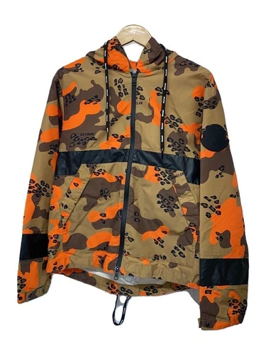 MONCLER F10911B70400 Felpa con cappuccio e zip 2 nylon arancione usata