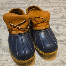 L.L. BEAN WOMENS BEAN BOOTS RUBBER 522273 SIZE 7W Low Top Slip On Made In USA