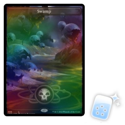 FOIL SWAMP (488) (FULL ART) (GALAXY FOIL) Unfinity Magic MTG