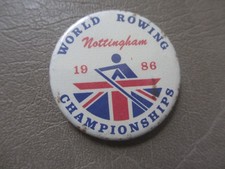 1988 FISA WORLD ROWING Championships Pinback Pin Badge Rower NOTTINGHAM England