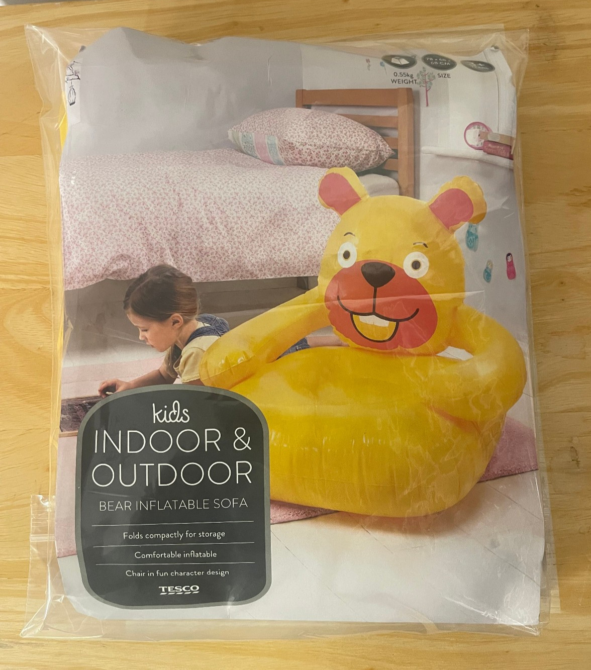 Sofá inflable Tesco's para niños interior y exterior Bear