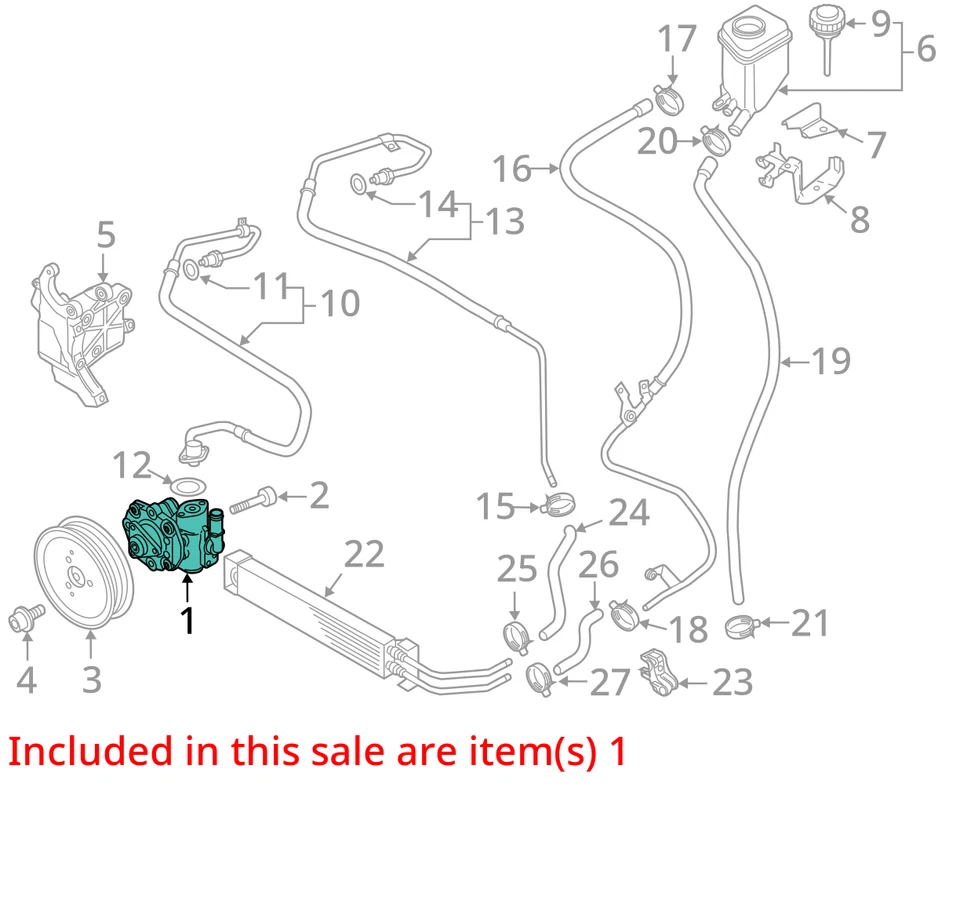 Volkswagen Touareg 2014 bomba de dirección asistida fabricante de equipos originales 127 k millas - LKQ359774293 Foto 4 de 4