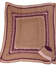 New Soft Handmade Crocheted 2pc Infant Baby Bassinet Receiving Blanket Hat