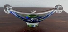 Vintage Murano glass Venezia Gondola Boat cobalt blue and green glass