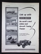 Original 1958 Reklame David Brown Flugzeug Abschlepper Industrie