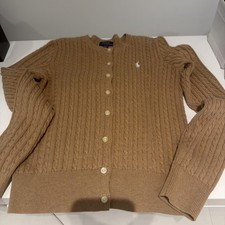 Polo Ralph Lauren Mini-Cable Cotton Cardigan Camel Girls Size L