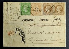🇨🇵FRANCE 1872 RARE Cover to BUENOS AIRES, ARGENTINA 🇦🇷