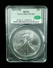 2024-(W)  S$1 American Silver Eagle CAC MS70 Struck At West Point #7435