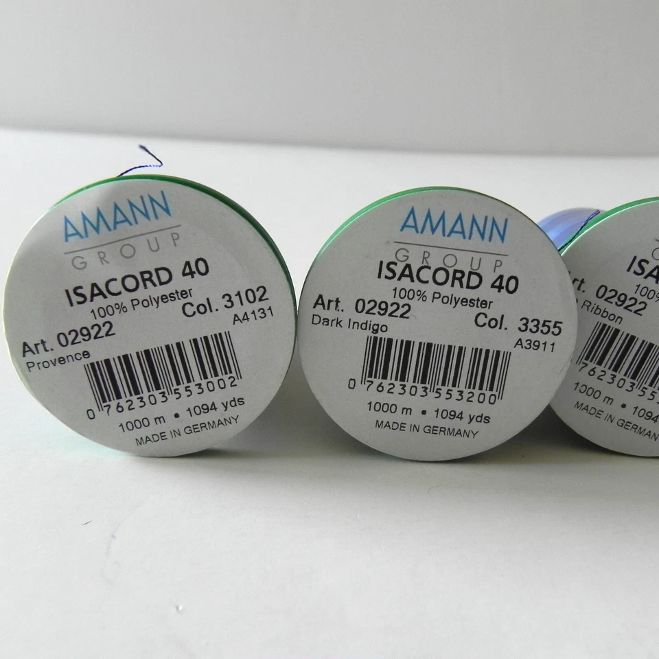 Amann Isacord 40 100% Polyester Lot of 4 Blue Shades 1000M - Image 3 of 4