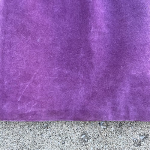 VTG Yves SAINT LAURENT RIVE GAUCHE Purple Suede Skirt Pocket Front YSL SZ 38 - Picture 5 of 10