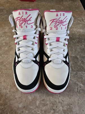 Size 10 - Nike Flight 13 Mid Black Vivid Pink for sale online | eBay