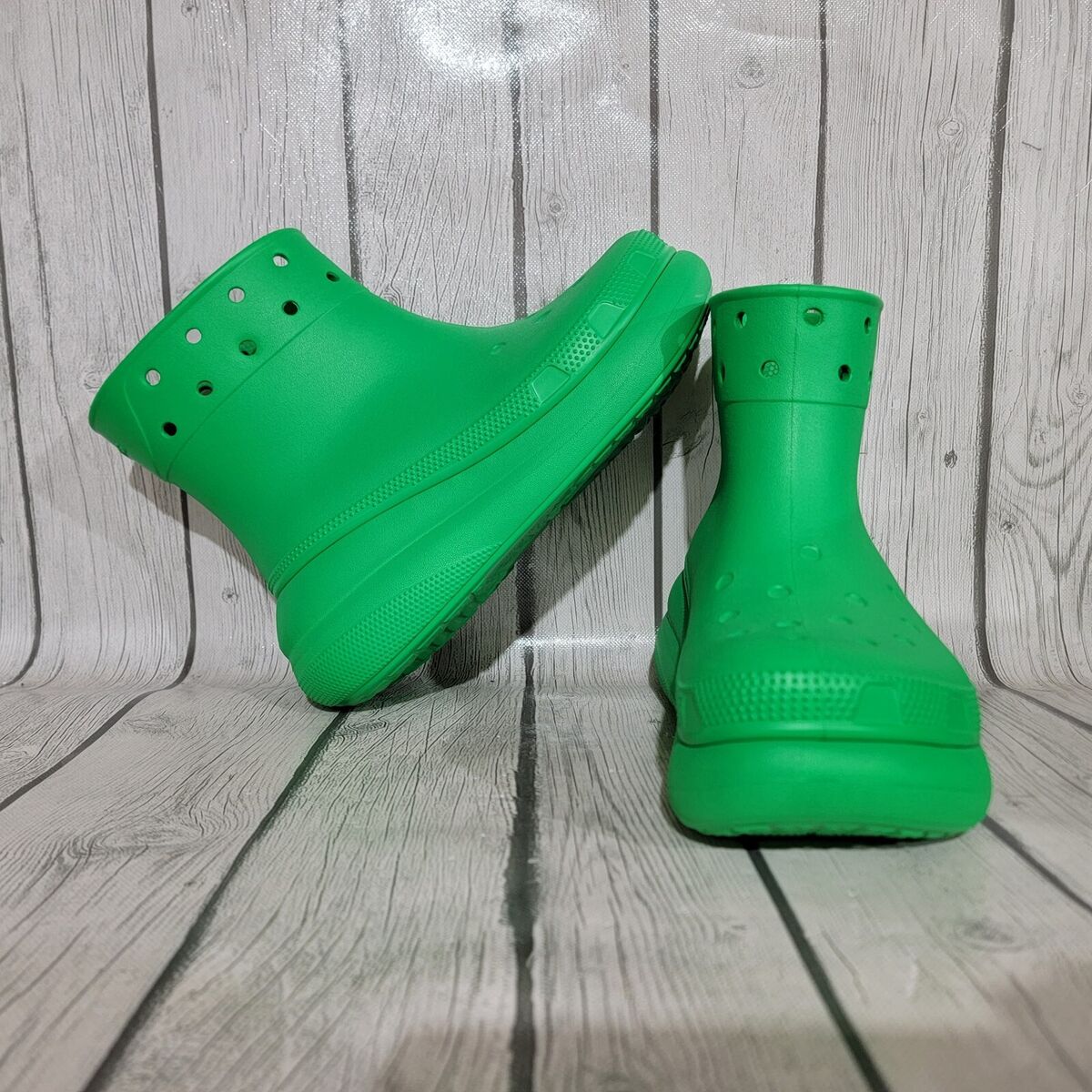 Crocs Classic Green Crush Platform Rain Boots - Women's Size Crocs Classic Green Crush Platform Rain Boots - Women's Size