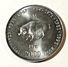 2000 Somalia Coin 10 shillings Pig Hog Sow Porky Farm Animal Wildlife