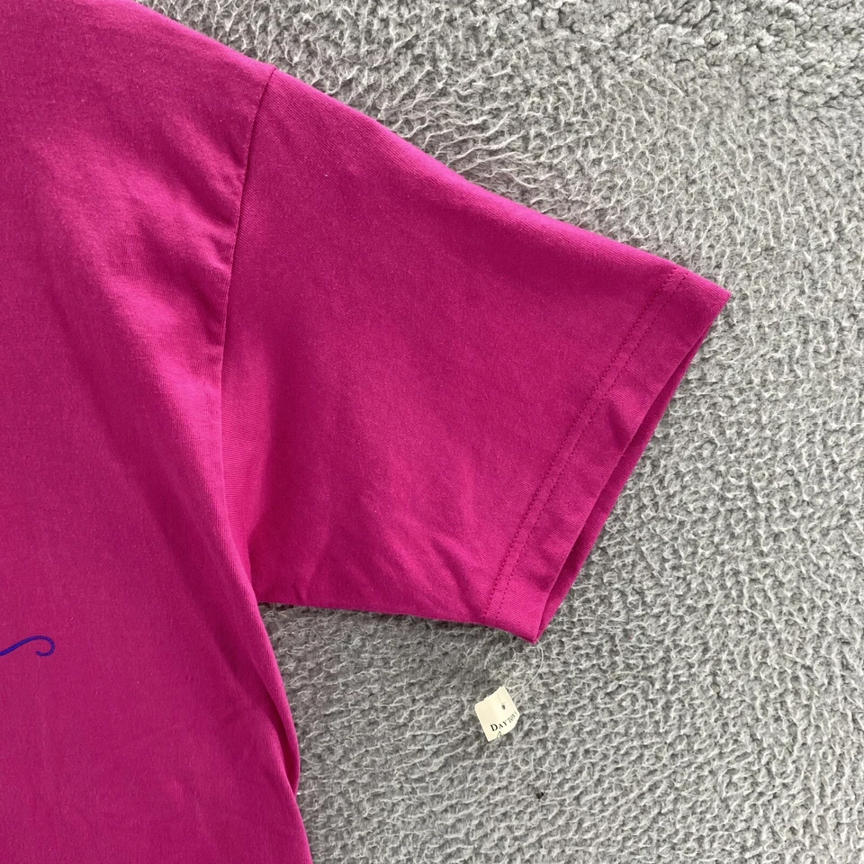 VINTAGE Esprit T Shirt Men Medium Pink Graphic Spellout 90s Made USA (Fits XL) - Image 4 of 4