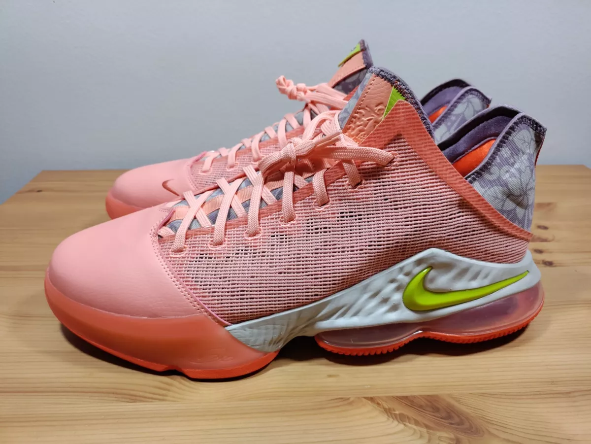 Nike LeBron 19 Low Aloha Crimson Bliss Pink DQ8344-600 Men's New