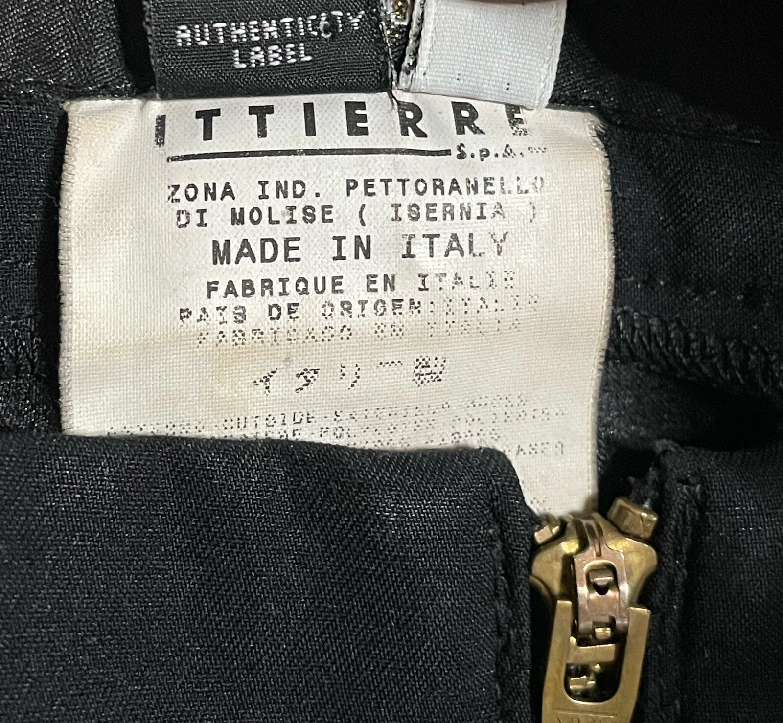 VERSACE Jeans Couture ITTIERRE SPA Nero Vestito Pantalone Vintage anni 90 Italia 36x28 1 2