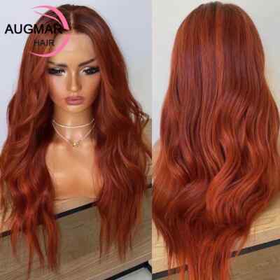 Ginger Red Human Hair Lace Frontal Wig 13x4 360 Transparent Body Wave Lace Wigs