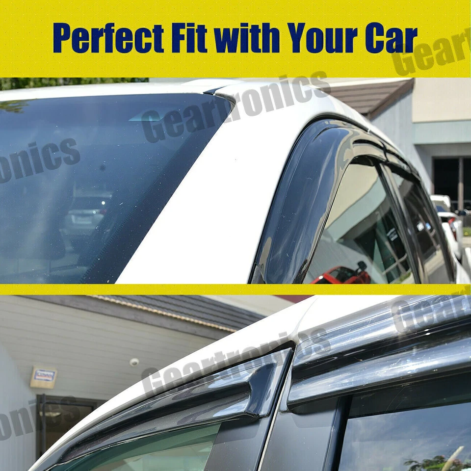 Para Toyota Sienna 2004-2009 Cinta-On Ventana Visera Ventilación Sol Lluvia Protectores Deflectores Foto 3 de 4