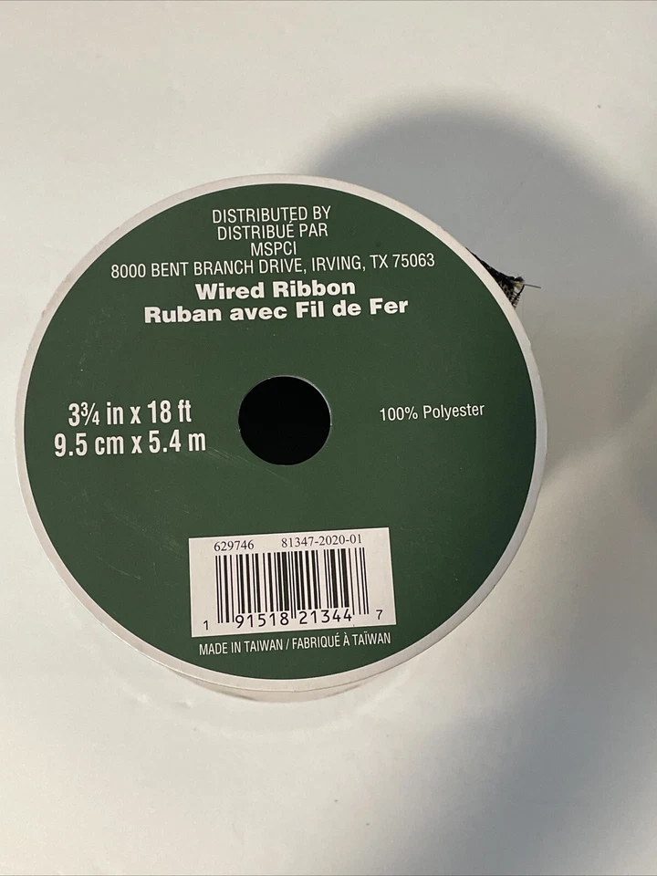 Celebrate It! Buffalo Plaid Black & Brown Ribbon 3.75”x 18ft. New - Image 3 of 3