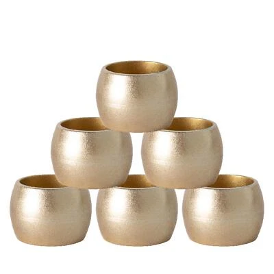 Argon Tableware Metallic Napkin Rings - 4.5cm - Pack of 6 - Image 1 of 4