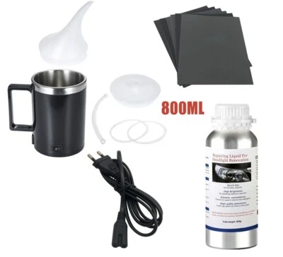 ✨Kit Rénovation Phares Optiques Feux Vapeur Polymérisation Polissage + Liquide ✨