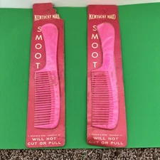 NOS (2) Sealed Vintage KENTUCKY MAID Smooth Pink Plastic Comb 9" Made in the USA