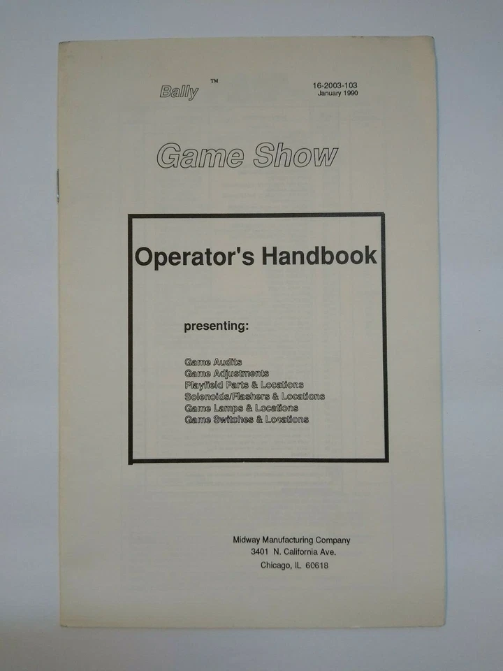 Game Show Pinball Machine Handbook Original 1990 Vintage Game Mini Booklet - Image 3 of 3