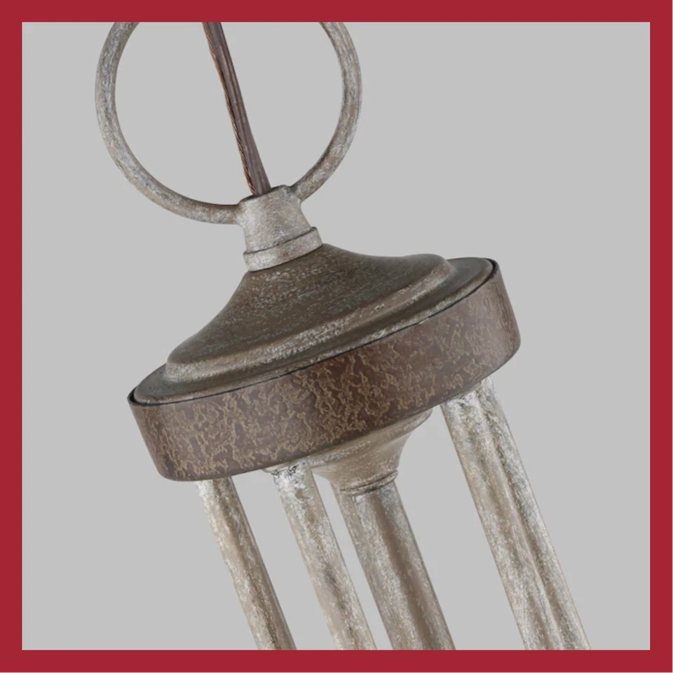 Candelabro Corbeille 5 luzes de pinho lavado campo francês/casa de campo - Imagem 3 de 4