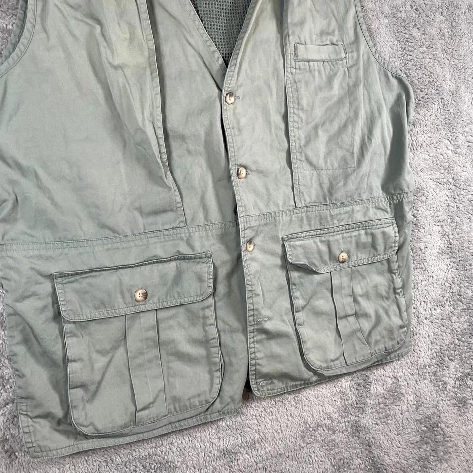 Norm Thompson Utility Vest Mens Large Sage Green Hunt Fish Hike Travel - Image 2 of 4