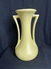 McCOY USA POTTERY YELLOW DOUBLE HANDLE VASE