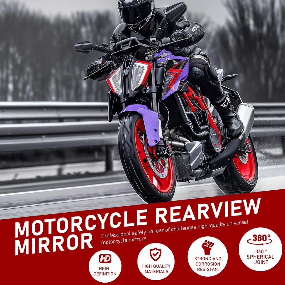 2x Side Mirror Foldable Rearview For Honda XR150L XR50R XR70R XR75R XR80R XR100R - Image 4 of 4
