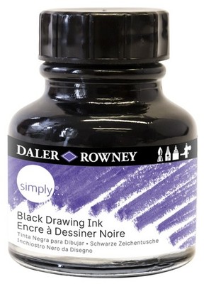 Daler-Rowney Simply Drawing Ink 29.5ml-Black India