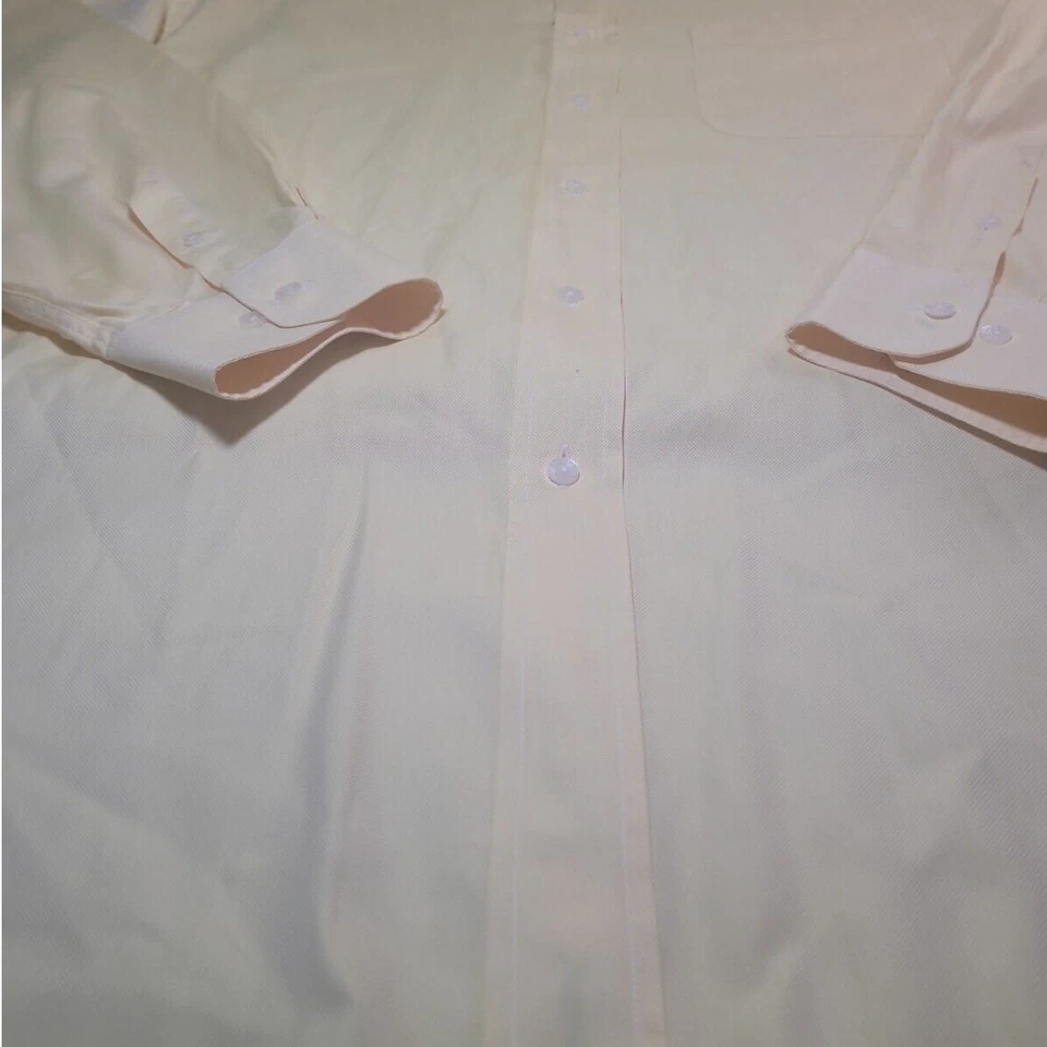 Camisa Bobby Jones Collection XL 17.5 Amarilla Manga Larga Algodón Tejida Italia Usada en Excelente Condición Foto 3 de 4