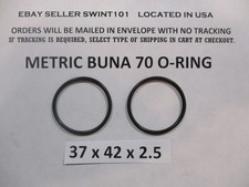 37mm ID x 42mm OD x 2.5mm thick O-ring. Buna-70. Quan 2.