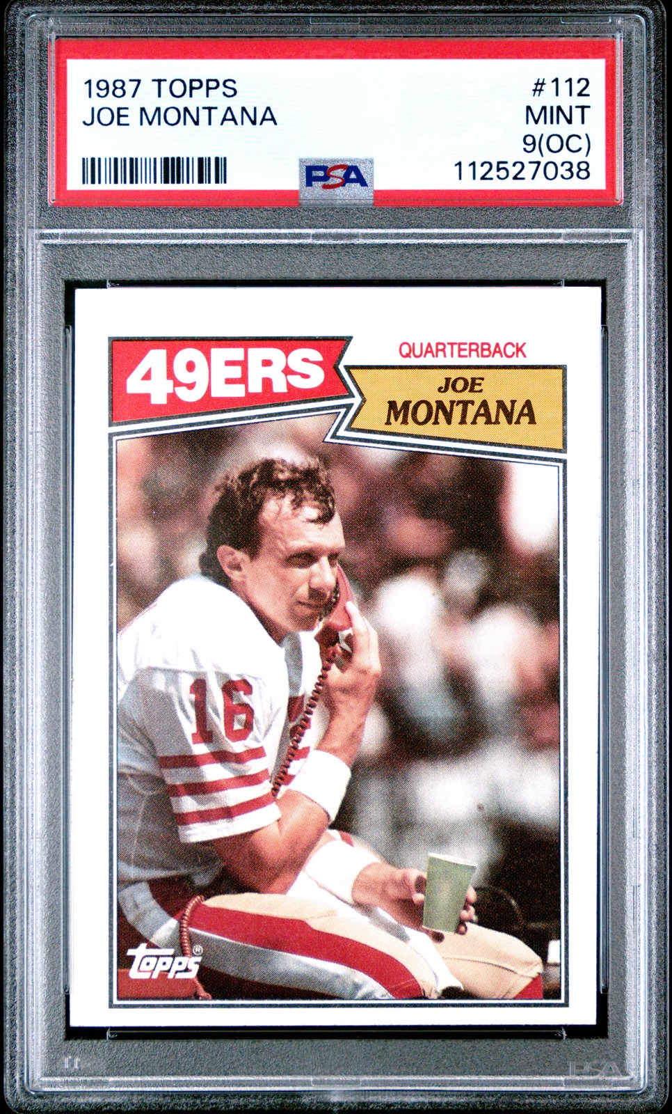 1987 TOPPS #112 JOE MONTANA PSA 9 OC