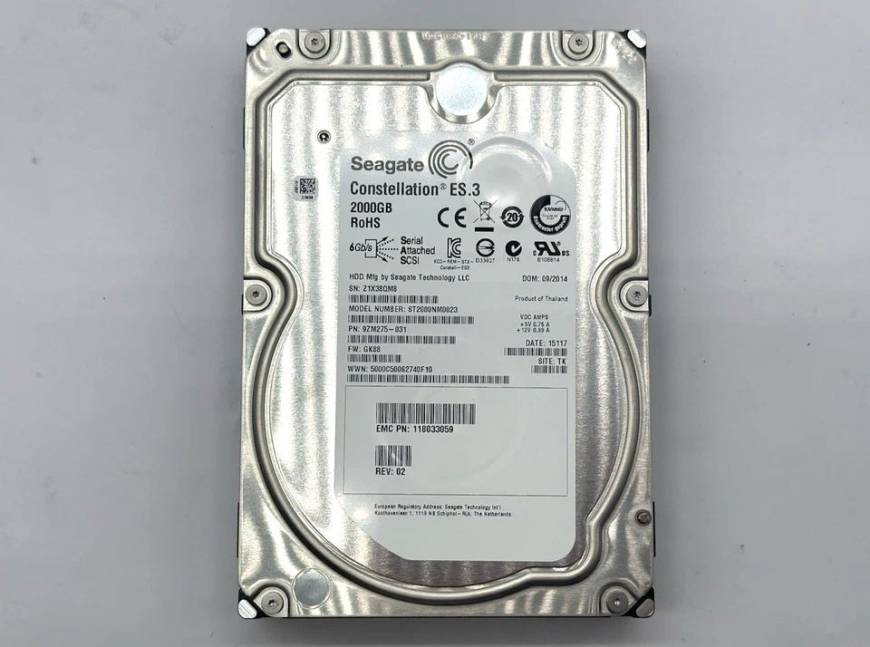 Seagate Constellation ES.3 ST2000NM0023 2TB 7200RPM SAS 6Gb/s 128MB 3.5" HDD - Image 2 of 3